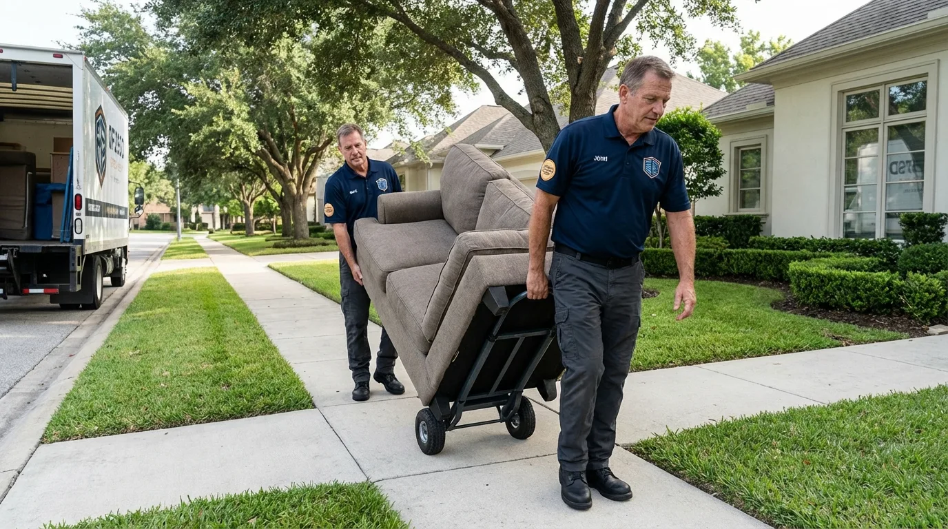 Local residential moving crew loading furniture in Shrewsbury, NJ
