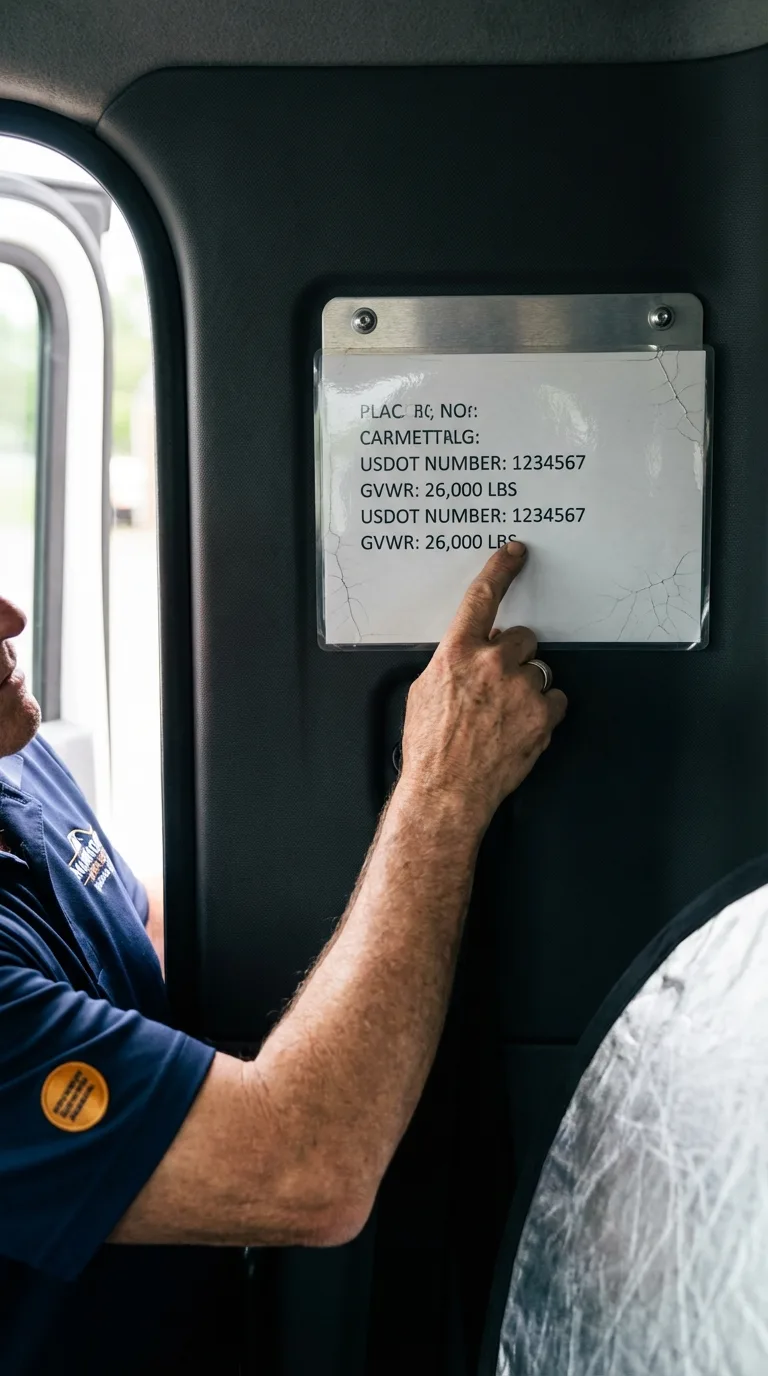 USDOT licensing placard verification in Shrewsbury